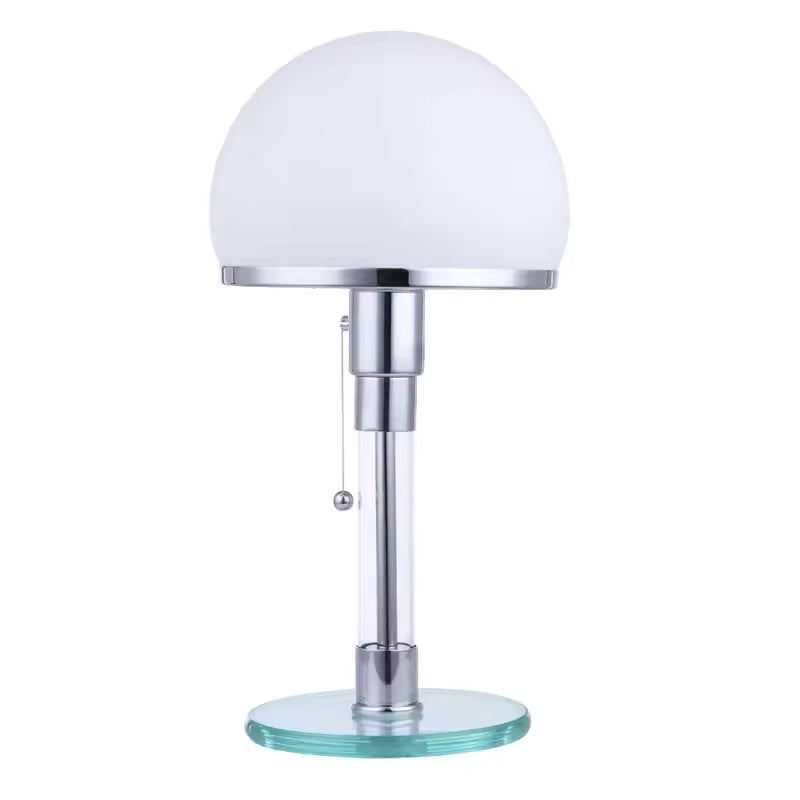 Lampe de table design “Wilhelm” - verre givré & acier brossé