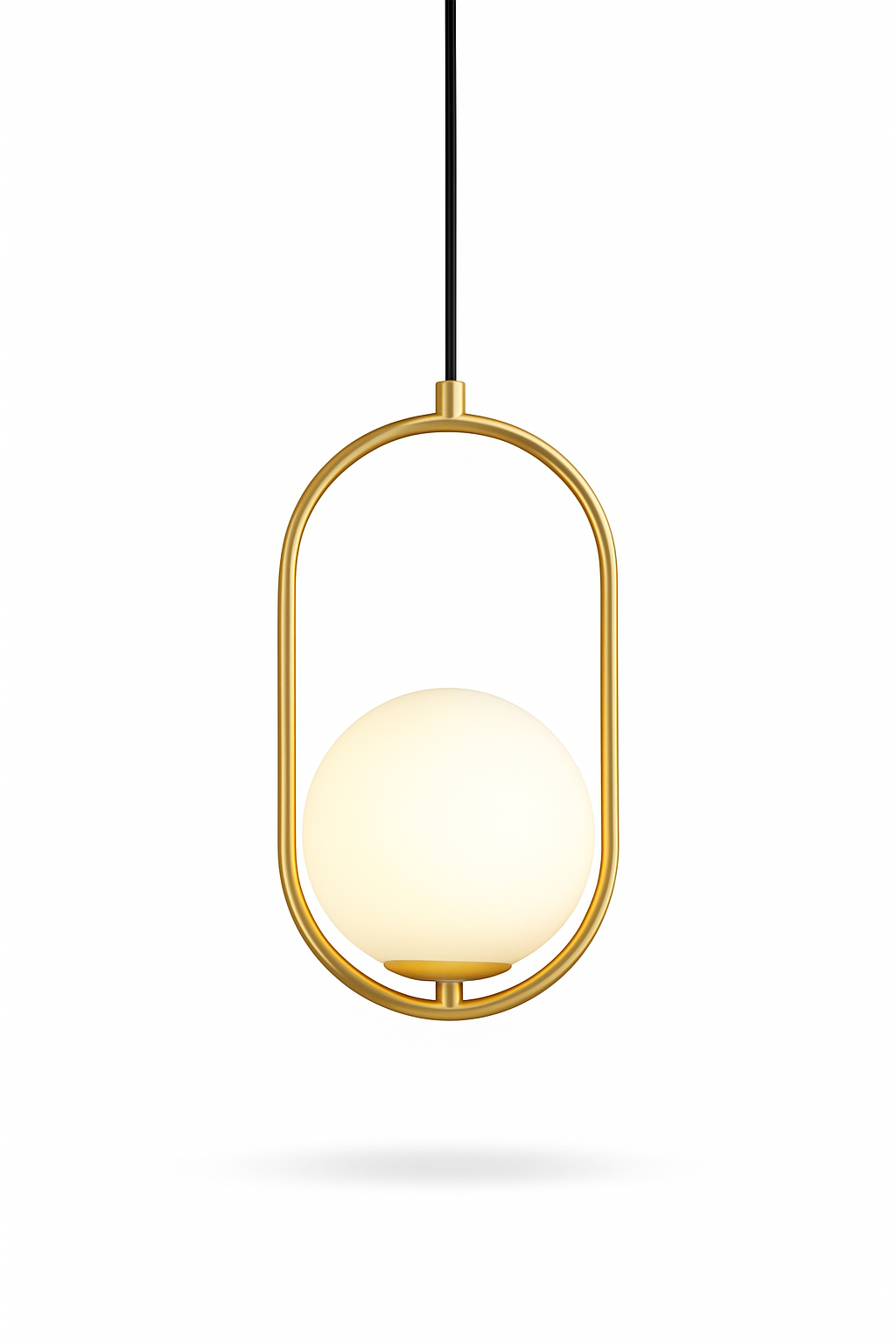 Suspension “LIVIA” - globes en verre opalin & structure laiton brossé