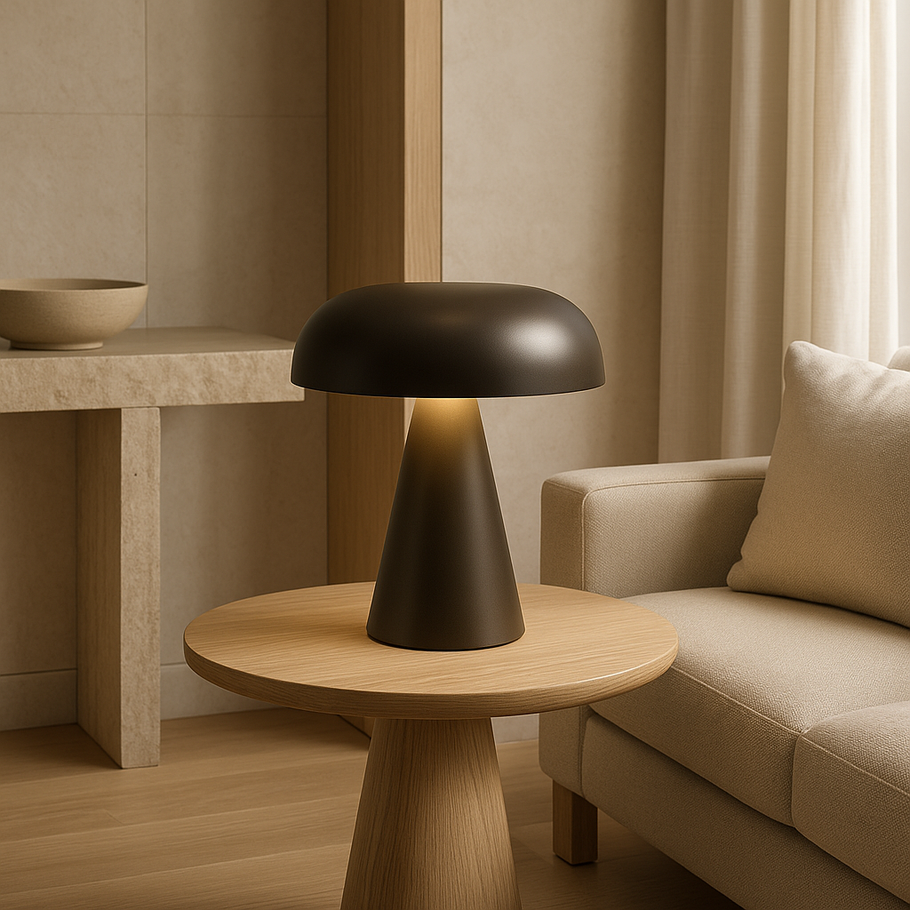 Lampe de table tactile “LIV” - métal brossé & lumière variable