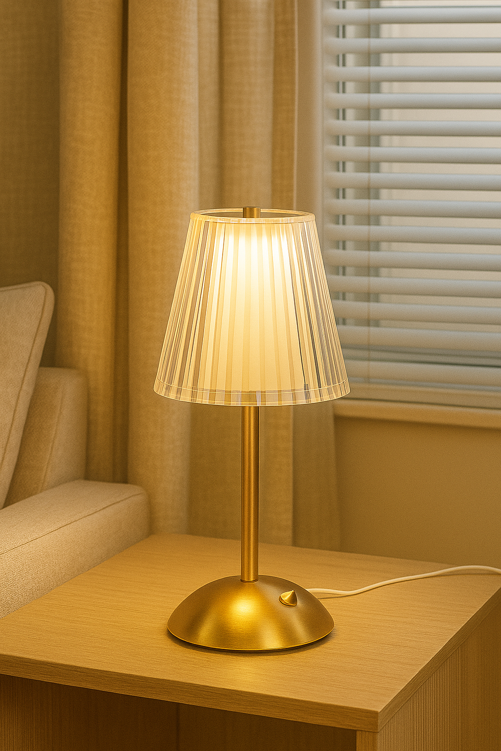 Lampe cristal “ALVA” - tactile, rechargeable & à intensité variable